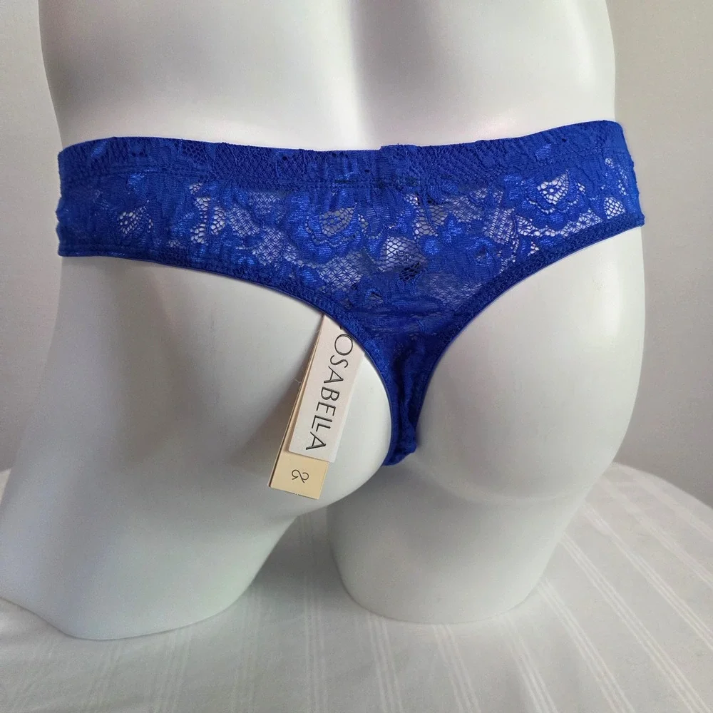 Cosabella Men Luxury Italian Floral Lace G-String Designer Premium Cobalto Blue